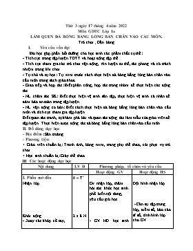 Kế hoạch bài dạy Giáo dục thể chất Lớp 1 - Tuần 30 - Năm học 2021-2022 - Nguyễn Anh Vũ