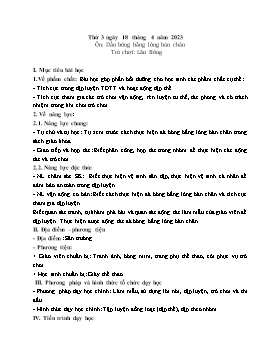 Kế hoạch bài dạy Giáo dục thể chất Lớp 1 - Tuần 31 - Năm học 2022-2023 - Nguyễn Anh Vũ
