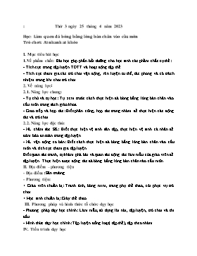 Kế hoạch bài dạy Giáo dục thể chất Lớp 1 - Tuần 33 - Năm học 2022-2023 - Nguyễn Anh Vũ