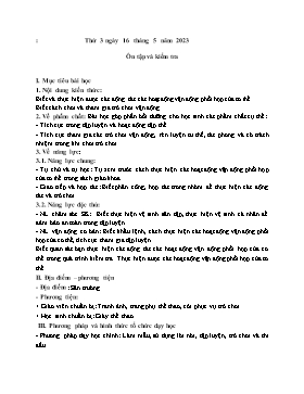 Kế hoạch bài dạy Giáo dục thể chất Lớp 1 - Tuần 35 - Năm học 2022-2023 - Nguyễn Anh Vũ
