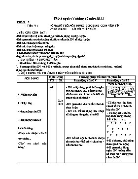 Kế hoạch bài dạy Giáo dục thể chất Lớp 1 - Tuần 5 - Năm học 2022-2023 - Nguyễn Anh Vũ