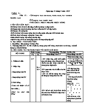 Kế hoạch bài dạy Giáo dục thể chất Lớp 1 - Tuần 9 - Năm học 2022-2023 - Nguyễn Anh Vũ