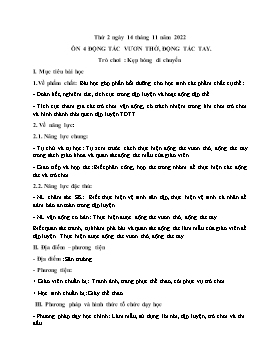Kế hoạch bài dạy Giáo dục thể chất Lớp 2 - Tuần 10 - Năm học 2022-2023 - Nguyễn Anh Vũ