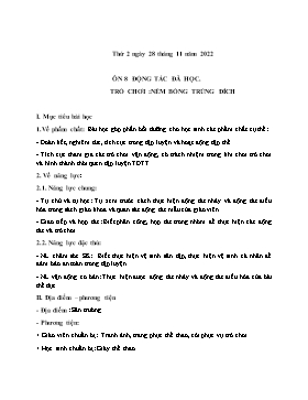 Kế hoạch bài dạy Giáo dục thể chất Lớp 2 - Tuần 12 - Năm học 2022-2023 - Nguyễn Anh Vũ