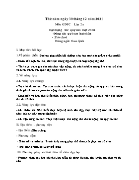 Kế hoạch bài dạy Giáo dục thể chất Lớp 2 - Tuần 16 - Năm học 2021-2022 - Nguyễn Anh Vũ
