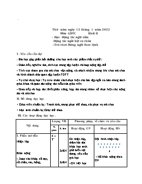 Kế hoạch bài dạy Giáo dục thể chất Lớp 2 - Tuần 18 - Năm học 2021-2022 - Nguyễn Anh Vũ