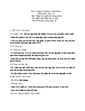 Kế hoạch bài dạy Giáo dục thể chất Lớp 2 - Tuần 20 - Năm học 2021-2022 - Nguyễn Anh Vũ