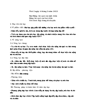 Kế hoạch bài dạy Giáo dục thể chất Lớp 2 - Tuần 21 - Năm học 2022-2023 - Nguyễn Anh Vũ