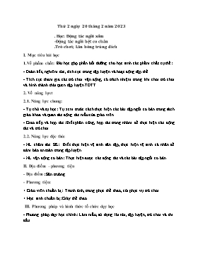 Kế hoạch bài dạy Giáo dục thể chất Lớp 2 - Tuần 23 - Năm học 2022-2023 - Nguyễn Anh Vũ