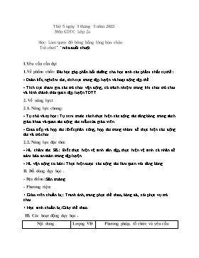 Kế hoạch bài dạy Giáo dục thể chất Lớp 2 - Tuần 23B - Năm học 2021-2022 - Nguyễn Anh Vũ