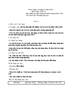 Kế hoạch bài dạy Giáo dục thể chất Lớp 2 - Tuần 25 - Năm học 2021-2022 - Nguyễn Anh Vũ