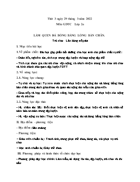 Kế hoạch bài dạy Giáo dục thể chất Lớp 2 - Tuần 27 - Năm học 2021-2022 - Nguyễn Anh Vũ