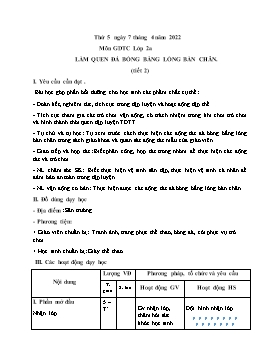 Kế hoạch bài dạy Giáo dục thể chất Lớp 2 - Tuần 28 - Năm học 2021-2022 - Nguyễn Anh Vũ