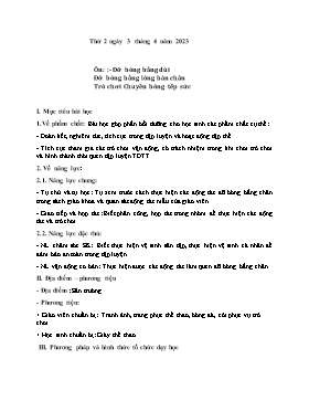 Kế hoạch bài dạy Giáo dục thể chất Lớp 2 - Tuần 29 - Năm học 2022-2023 - Nguyễn Anh Vũ