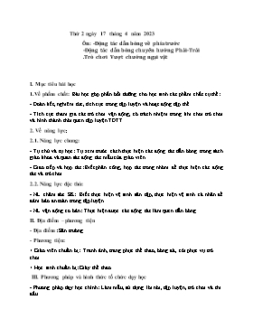 Kế hoạch bài dạy Giáo dục thể chất Lớp 2 - Tuần 31 - Năm học 2022-2023 - Nguyễn Anh Vũ
