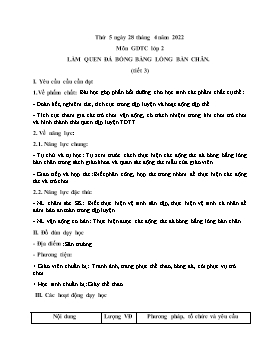 Kế hoạch bài dạy Giáo dục thể chất Lớp 2 - Tuần 31 - Năm học 2021-2022 - Nguyễn Anh Vũ