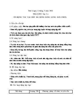 Kế hoạch bài dạy Giáo dục thể chất Lớp 2 - Tuần 32 - Năm học 2021-2022 - Nguyễn Anh Vũ