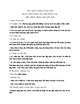 Kế hoạch bài dạy Giáo dục thể chất Lớp 2 - Tuần 7 - Năm học 2022-2023 - Nguyễn Anh Vũ