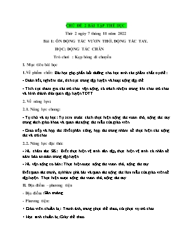 Kế hoạch bài dạy Giáo dục thể chất Lớp 2 - Tuần 9 - Năm học 2022-2023 - Nguyễn Anh Vũ