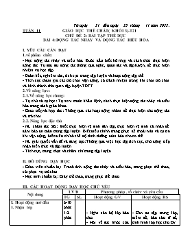 Kế hoạch bài dạy Giáo dục thể chất Lớp 3 - Tuần 11 - Năm học 2022-2023 - Nguyễn Anh Vũ