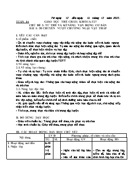 Kế hoạch bài dạy Giáo dục thể chất Lớp 3 - Tuần 14 - Năm học 2022-2023 - Nguyễn Anh Vũ