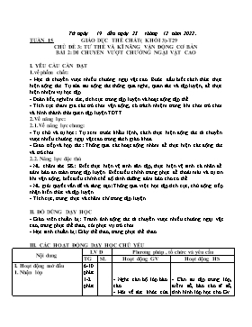 Kế hoạch bài dạy Giáo dục thể chất Lớp 3 - Tuần 15 - Năm học 2022-2023 - Nguyễn Anh Vũ