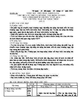 Kế hoạch bài dạy Giáo dục thể chất Lớp 3 - Tuần 16 - Năm học 2022-2023 - Nguyễn Anh Vũ