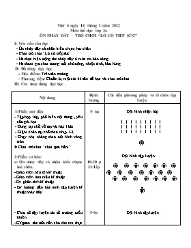 Kế hoạch bài dạy Giáo dục thể chất Lớp 3 - Tuần 18 - Năm học 2021-2022 - Nguyễn Anh Vũ