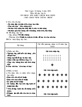 Kế hoạch bài dạy Giáo dục thể chất Lớp 3 - Tuần 20 - Năm học 2021-2022 - Nguyễn Anh Vũ
