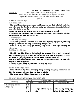 Kế hoạch bài dạy Giáo dục thể chất Lớp 3 - Tuần 21 - Năm học 2022-2023 - Nguyễn Anh Vũ