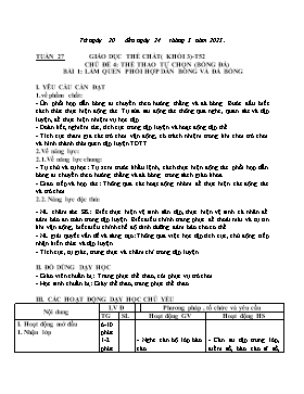 Kế hoạch bài dạy Giáo dục thể chất Lớp 3 - Tuần 27 - Năm học 2022-2023 - Nguyễn Anh Vũ