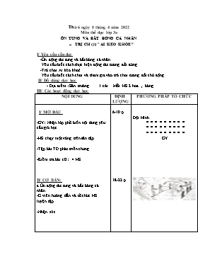 Kế hoạch bài dạy Giáo dục thể chất Lớp 3 - Tuần 27B - Năm học 2021-2022 - Nguyễn Anh Vũ