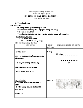 Kế hoạch bài dạy Giáo dục thể chất Lớp 3 - Tuần 28 - Năm học 2021-2022 - Nguyễn Anh Vũ