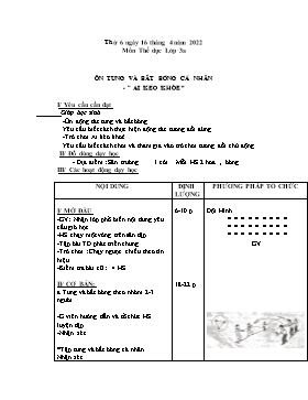 Kế hoạch bài dạy Giáo dục thể chất Lớp 3 - Tuần 29 - Năm học 2021-2022 - Nguyễn Anh Vũ