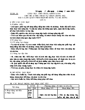 Kế hoạch bài dạy Giáo dục thể chất Lớp 3 - Tuần 33 - Năm học 2022-2023 - Nguyễn Anh Vũ