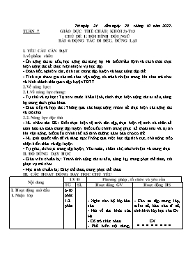Kế hoạch bài dạy Giáo dục thể chất Lớp 3 - Tuần 7 - Năm học 2022-2023 - Nguyễn Anh Vũ