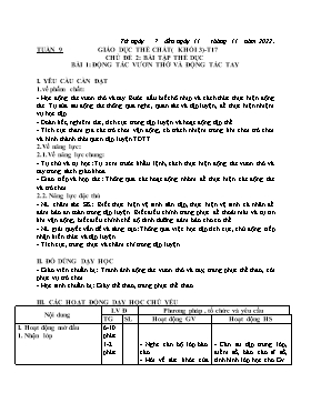 Kế hoạch bài dạy Giáo dục thể chất Lớp 3 - Tuần 9 - Năm học 2022-2023 - Nguyễn Anh Vũ