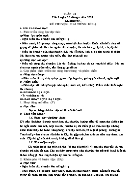 Kế hoạch bài dạy Khối 1 - Tuần 31 - Năm học 2021-2022 - Phan Thị Nhương