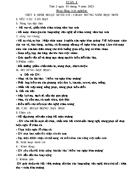 Kế hoạch bài dạy Khối 3 - Tuần 1 - Năm học 2023-2024 - Hồ Thị Anh Đào