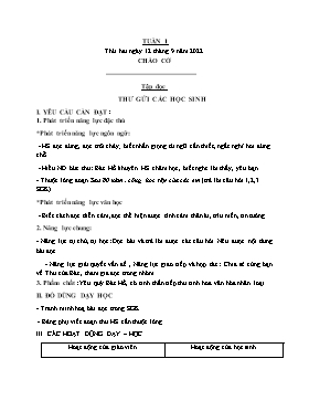 Kế hoạch bài dạy Khối 5 - Tuần 1 - Năm học 2022-2023 - Nguyễn Thị Thanh Hoàn