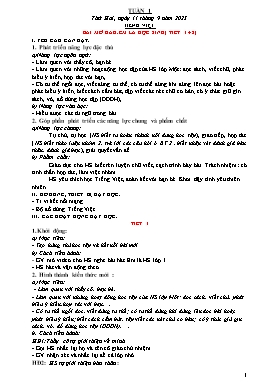 Kế hoạch bài dạy Lớp 1 - Tuần 1 - Năm học 2023-2024 - Nguyễn Thị Ngân