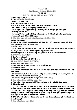 Kế hoạch bài dạy Lớp 1 - Tuần 11 - Năm học 2021-2022 - Phan Thị Nhương