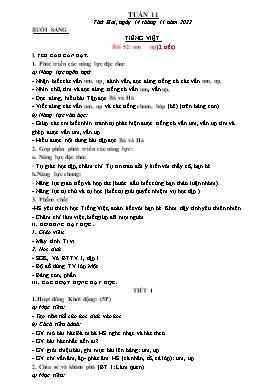 Kế hoạch bài dạy Lớp 1 - Tuần 11 - Năm học 2022-2023 - Nguyễn Thị Ngân