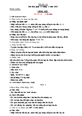 Kế hoạch bài dạy Lớp 1 - Tuần 12 - Năm học 2022-2023 - Nguyễn Thị Ngân