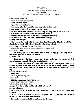 Kế hoạch bài dạy Lớp 1 - Tuần 13 - Năm học 2021-2022 - Phan Thị Nhương