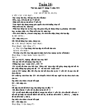 Kế hoạch bài dạy Lớp 1 - Tuần 16 - Năm học 2021-2022 - Phan Thị Nhương