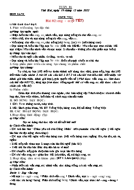 Kế hoạch bài dạy Lớp 1 - Tuần 16 - Năm học 2022-2023 - Nguyễn Thị Ngân