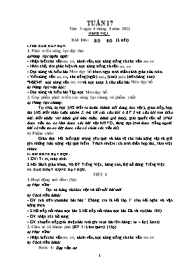 Kế hoạch bài dạy Lớp 1 - Tuần 17 - Năm học 2021-2022 - Phan Thị Nhương