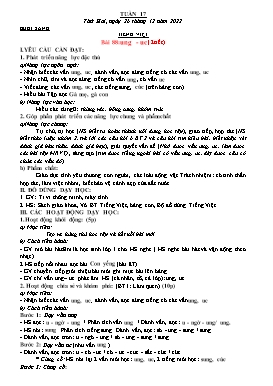 Kế hoạch bài dạy Lớp 1 - Tuần 17 - Năm học 2022-2023 - Nguyễn Thị Ngân