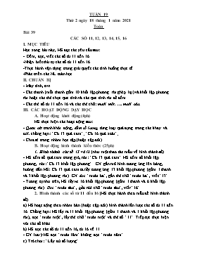Kế hoạch bài dạy Lớp 1 - Tuần 19 - Năm học 2020-2021 - Trịnh Thị Hà